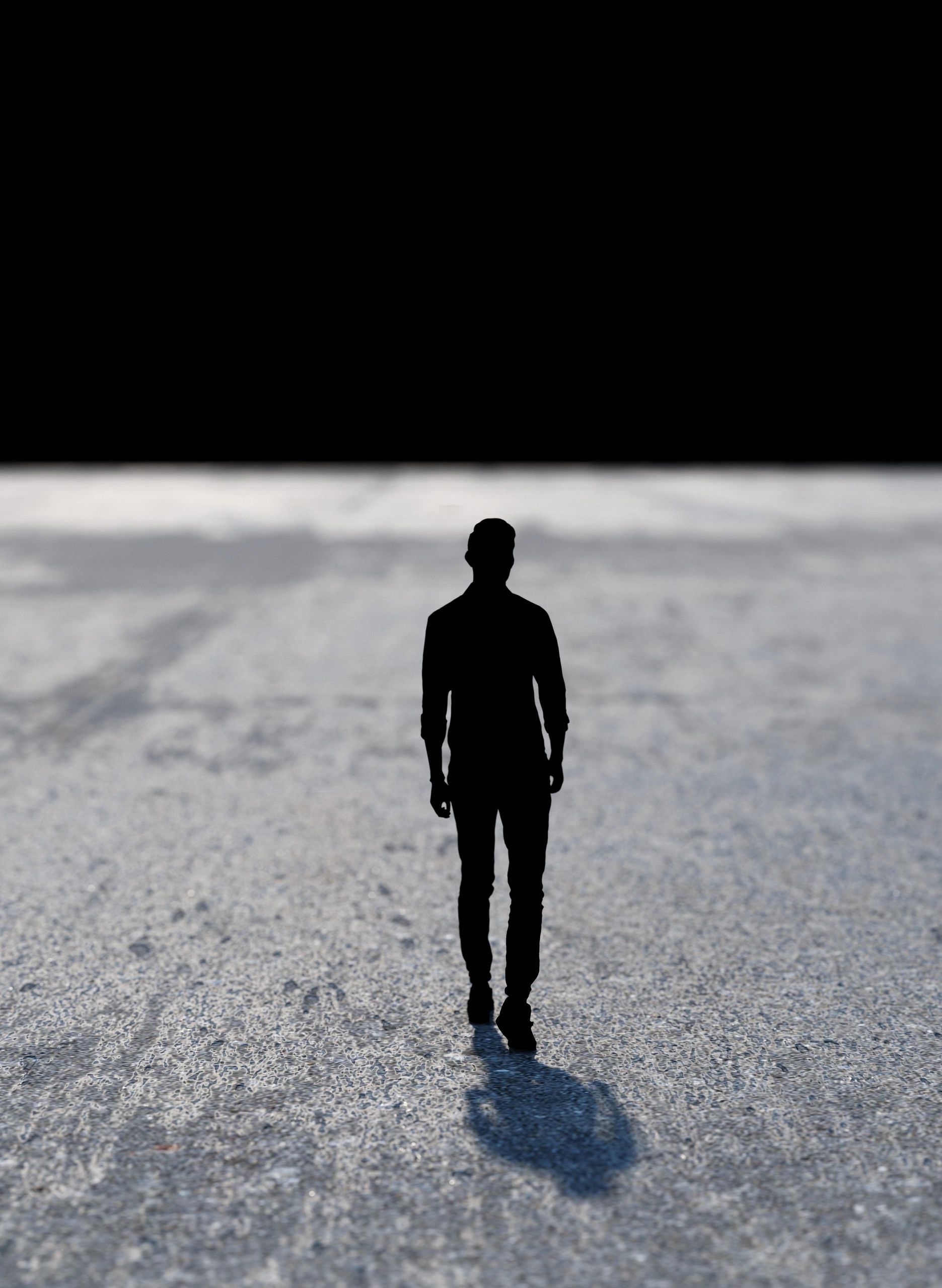 Artistic silhouette of an anonymous man